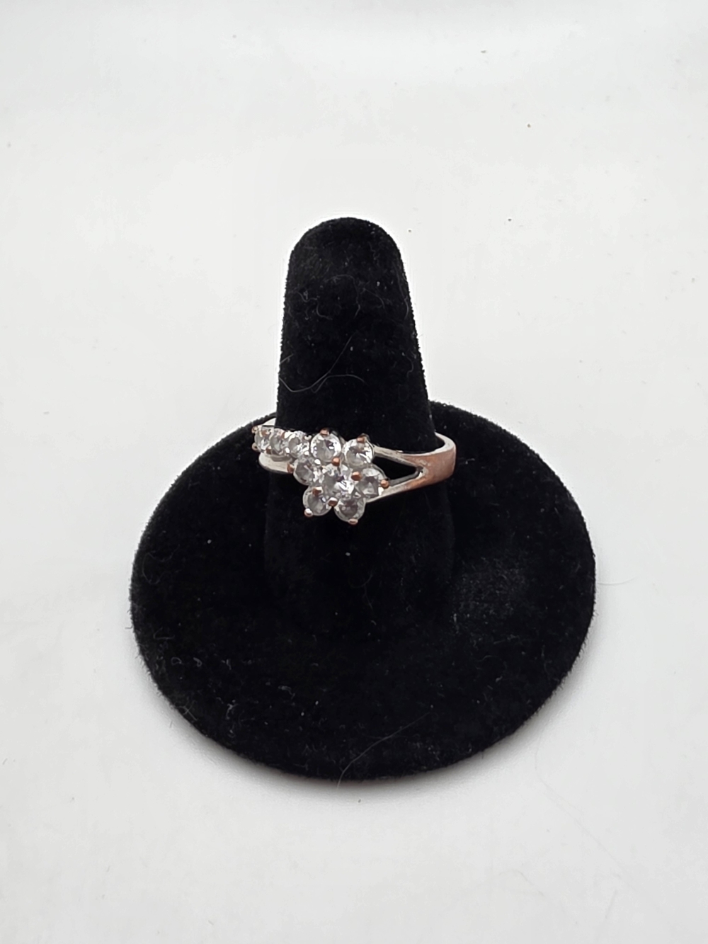 Silver Floral Cluster Ring